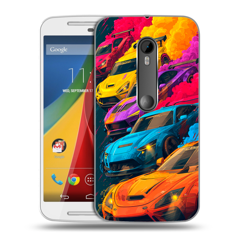 Силиконовый чехол на Motorola Moto G с принтом Тачки Силиконовый чехол на Motorola Moto G с принтом Тачки