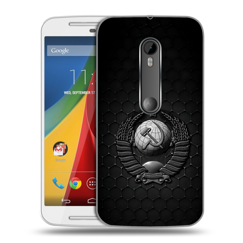 Пластиковый чехол на Motorola Moto G с принтом Герб Флаг СССР Пластиковый чехол на Motorola Moto G с принтом Герб Флаг СССР