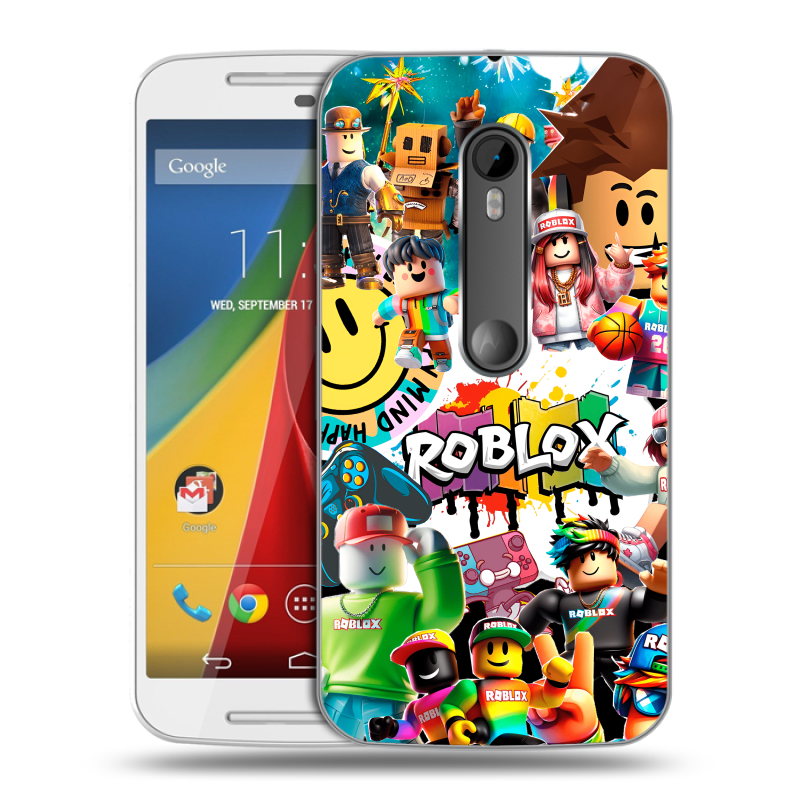 Силиконовый чехол на Motorola Moto G с принтом Roblox Роблокс Силиконовый чехол на Motorola Moto G с принтом Roblox Роблокс
