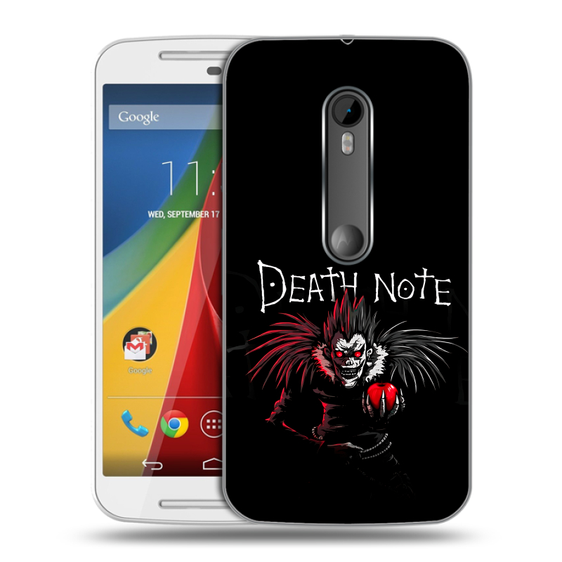 Силиконовый чехол на Motorola Moto G с принтом Death note Тетрадь смерти Силиконовый чехол на Motorola Moto G с принтом Death note Тетрадь смерти