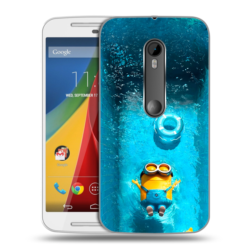 Силиконовый чехол на Motorola Moto G с принтом Миньоны Силиконовый чехол на Motorola Moto G с принтом Миньоны