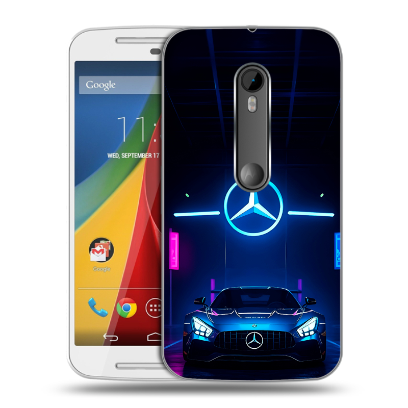 Силиконовый чехол на Motorola Moto G с принтом Mercedes Мерседес Силиконовый чехол на Motorola Moto G с принтом Mercedes Мерседес