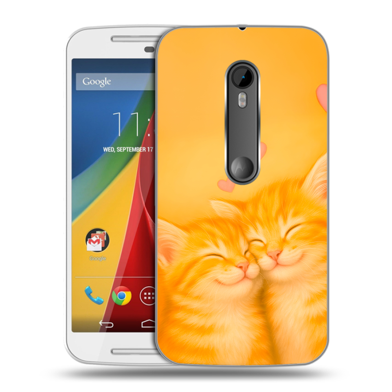 Силиконовый чехол на Motorola Moto G с принтом Милые котята Силиконовый чехол на Motorola Moto G с принтом Милые котята