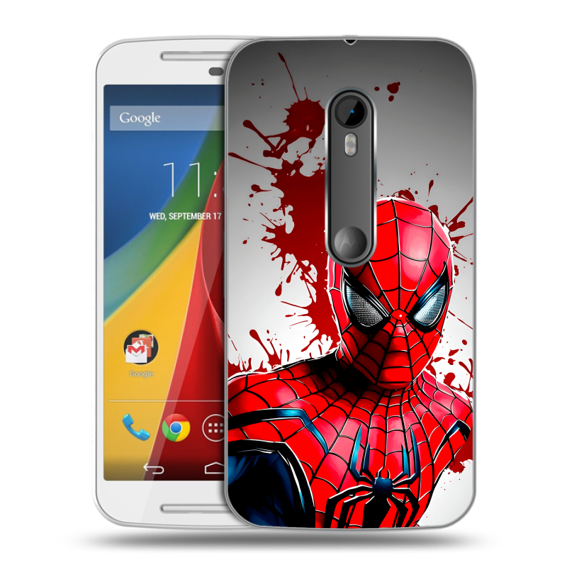 Пластиковый чехол на Motorola Moto G с принтом Spiderman Человек паук Пластиковый чехол на Motorola Moto G с принтом Spiderman Человек паук