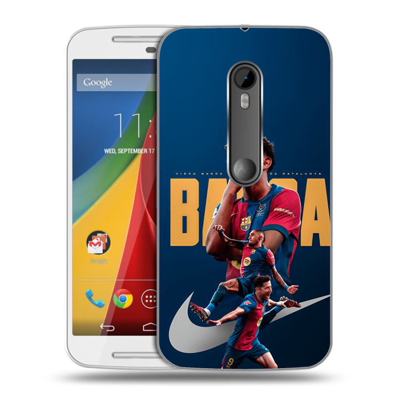 Силиконовый чехол на Motorola Moto G с принтом Барселона Barca Yamal Силиконовый чехол на Motorola Moto G с принтом Барселона Barca Yamal