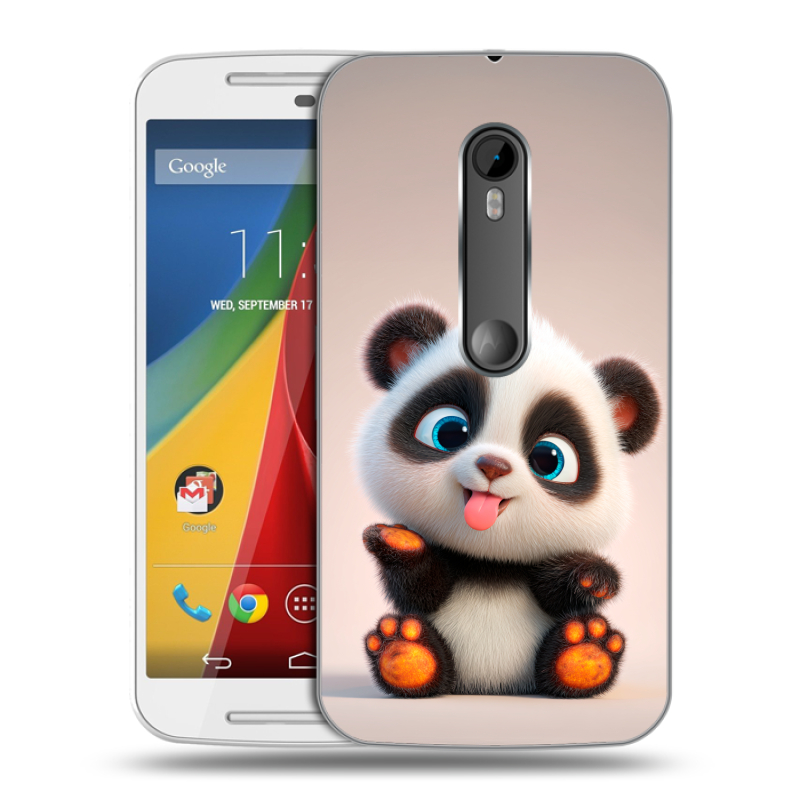 Силиконовый чехол на Motorola Moto G с принтом милая панда Силиконовый чехол на Motorola Moto G с принтом милая панда