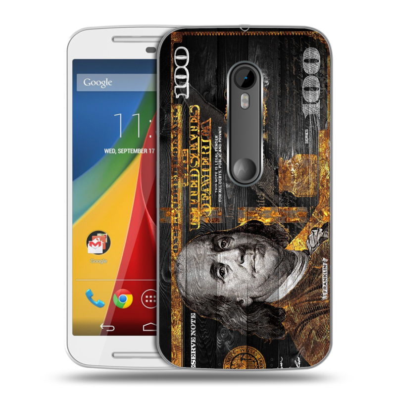 Пластиковый чехол на Motorola Moto G с принтом Доллар деньги Пластиковый чехол на Motorola Moto G с принтом Доллар деньги