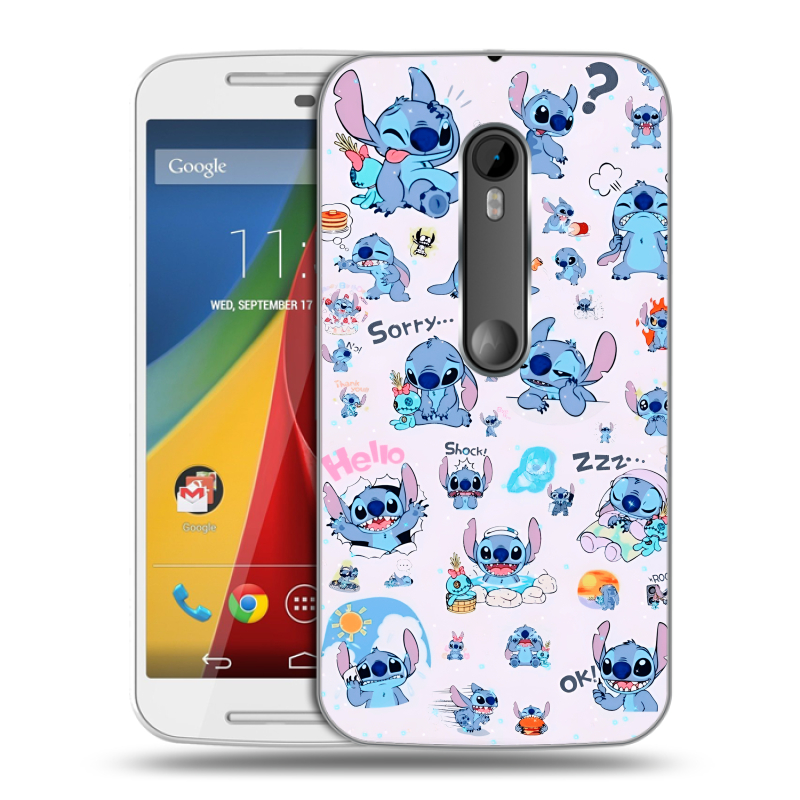 Силиконовый чехол на Motorola Moto G с принтом Лило и Стич Силиконовый чехол на Motorola Moto G с принтом Лило и Стич