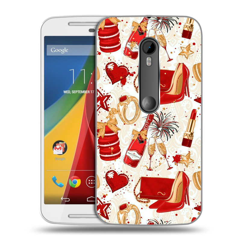 Силиконовый чехол на Motorola Moto G с принтом Новый год Силиконовый чехол на Motorola Moto G с принтом Новый год