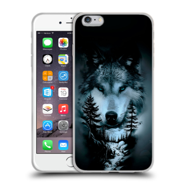 Силиконовый чехол на Iphone 6 Plus/6s Plus с принтом Лесной волк