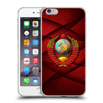 Силиконовый чехол на Iphone 6 Plus/6s Plus с принтом Герб СССР