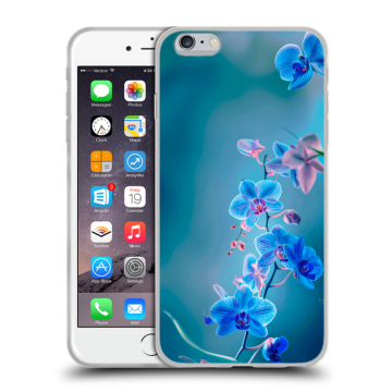 Силиконовый чехол на Iphone 6 Plus/6s Plus с принтом Голубые цветы Силиконовый чехол на Iphone 6 Plus/6s Plus с принтом Голубые цветы