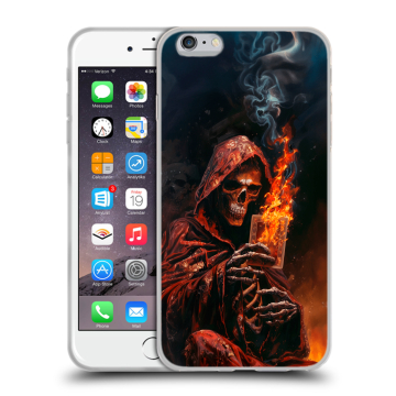 Силиконовый чехол на Iphone 6 Plus/6s Plus с принтом Скелет и карты Силиконовый чехол на Iphone 6 Plus/6s Plus с принтом Скелет и карты