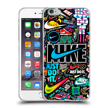 Силиконовый чехол на Iphone 6 Plus/6s Plus с принтом найк nike черный Силиконовый чехол на Iphone 6 Plus/6s Plus с принтом найк nike черный