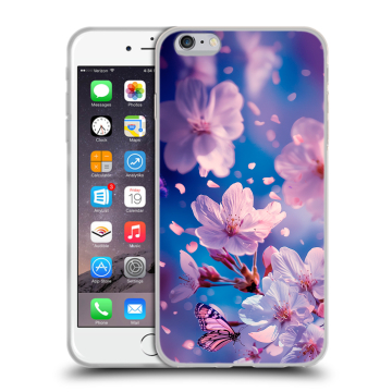 Силиконовый чехол на Iphone 6 Plus/6s Plus с принтом цветы бабочки Силиконовый чехол на Iphone 6 Plus/6s Plus с принтом цветы бабочки