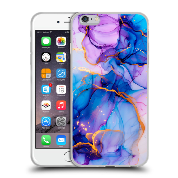 Силиконовый чехол на Iphone 6 Plus/6s Plus с принтом синий мрамор Силиконовый чехол на Iphone 6 Plus/6s Plus с принтом синий мрамор