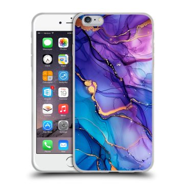 Силиконовый чехол на Iphone 6 Plus/6s Plus с принтом синий мрамор Силиконовый чехол на Iphone 6 Plus/6s Plus с принтом синий мрамор