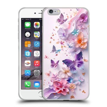 Силиконовый чехол на Iphone 6 Plus/6s Plus с принтом цветы бабочки Силиконовый чехол на Iphone 6 Plus/6s Plus с принтом цветы бабочки