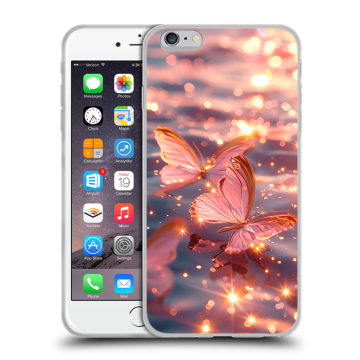 Силиконовый чехол на Iphone 6 Plus/6s Plus с принтом бабочки розовые