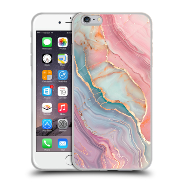 Силиконовый чехол на Iphone 6 Plus/6s Plus с принтом розовый мрамор Силиконовый чехол на Iphone 6 Plus/6s Plus с принтом розовый мрамор