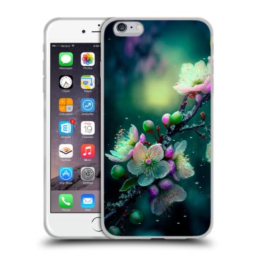 Силиконовый чехол на Iphone 6 Plus/6s Plus с принтом Цветы и мрамор Силиконовый чехол на Iphone 6 Plus/6s Plus с принтом Цветы и мрамор