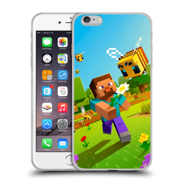 Силиконовый чехол на Iphone 6 Plus/6s Plus с принтом Майнкрафт Minecraft Силиконовый чехол на Iphone 6 Plus/6s Plus с принтом Майнкрафт Minecraft