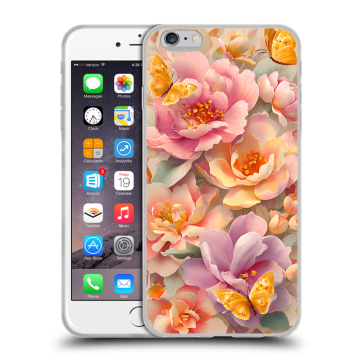 Силиконовый чехол на Iphone 6 Plus/6s Plus с принтом Цветы и бабочки Силиконовый чехол на Iphone 6 Plus/6s Plus с принтом Цветы и бабочки