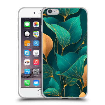 Силиконовый чехол на Iphone 6 Plus/6s Plus с принтом Листья и золото Силиконовый чехол на Iphone 6 Plus/6s Plus с принтом Листья и золото