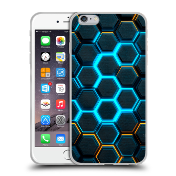 Силиконовый чехол на Iphone 6 Plus/6s Plus с принтом Неоновые соты Силиконовый чехол на Iphone 6 Plus/6s Plus с принтом Неоновые соты