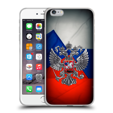 Силиконовый чехол на Iphone 6 Plus/6s Plus с принтом Флаг России