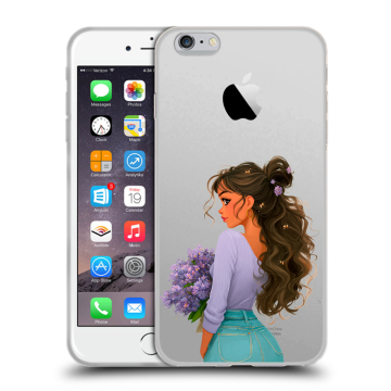 Силиконовый чехол на Iphone 6 Plus/6s Plus с принтом девушка цветы