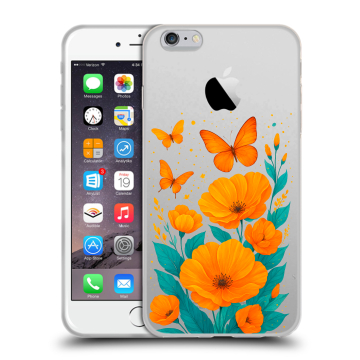 Силиконовый чехол на Iphone 6 Plus/6s Plus с принтом цветы бабочки