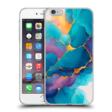 Силиконовый чехол на Iphone 6 Plus/6s Plus с принтом Мрамор блестки