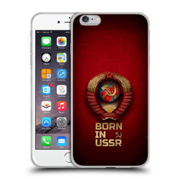 Силиконовый чехол на Iphone 6 Plus/6s Plus с принтом Флаг Герб СССР