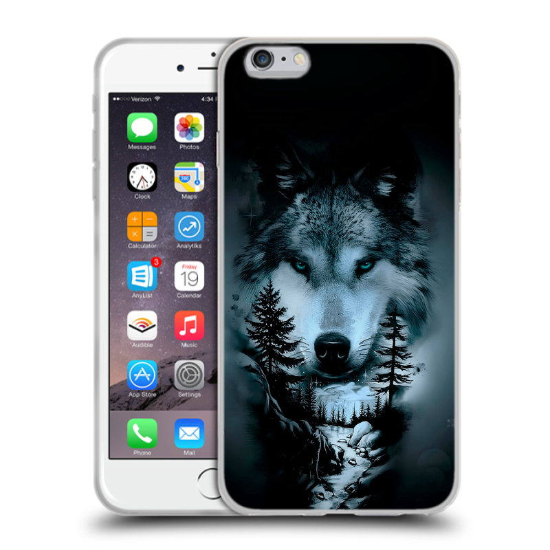 Силиконовый чехол на Iphone 6 Plus/6s Plus с принтом Лесной волк Силиконовый чехол на Iphone 6 Plus/6s Plus с принтом Лесной волк