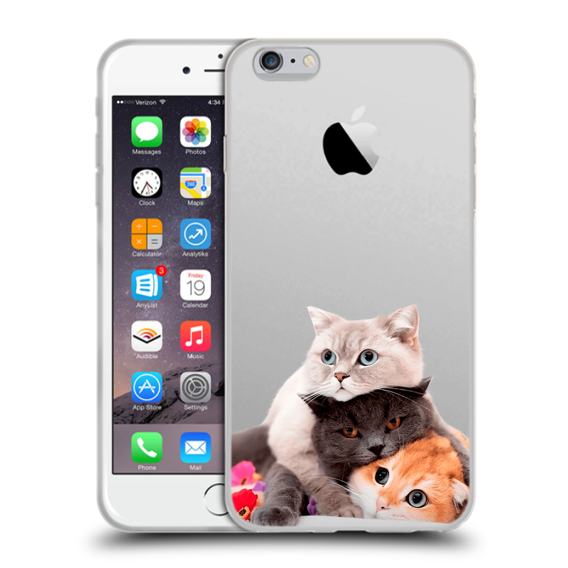 Силиконовый чехол на Iphone 6 Plus/6s Plus с принтом Кошки Силиконовый чехол на Iphone 6 Plus/6s Plus с принтом Кошки