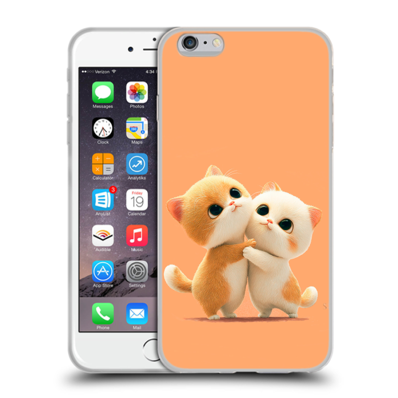 Пластиковый чехол на Iphone 6 Plus/6s Plus с принтом Милые котики Пластиковый чехол на Iphone 6 Plus/6s Plus с принтом Милые котики