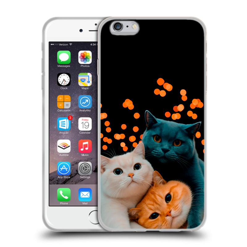 Силиконовый чехол на Iphone 6 Plus/6s Plus с принтом Кошки Силиконовый чехол на Iphone 6 Plus/6s Plus с принтом Кошки