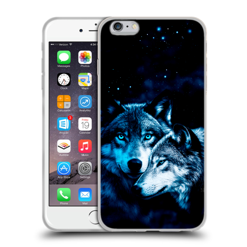 Пластиковый чехол на Iphone 6 Plus/6s Plus с принтом Волки Пластиковый чехол на Iphone 6 Plus/6s Plus с принтом Волки