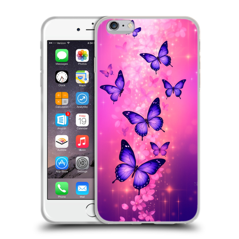 Пластиковый чехол на Iphone 6 Plus/6s Plus с принтом Бабочки Пластиковый чехол на Iphone 6 Plus/6s Plus с принтом Бабочки