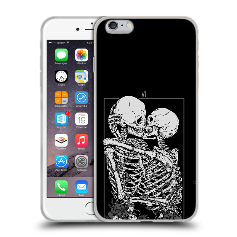 Силиконовый чехол на Iphone 6 Plus/6s Plus с принтом Поцелуй скелетов Силиконовый чехол на Iphone 6 Plus/6s Plus с принтом Поцелуй скелетов