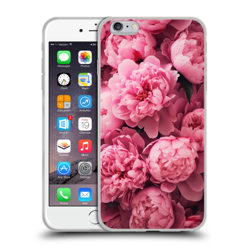 Силиконовый чехол на Iphone 6 Plus/6s Plus с принтом цветы пионы Силиконовый чехол на Iphone 6 Plus/6s Plus с принтом цветы пионы