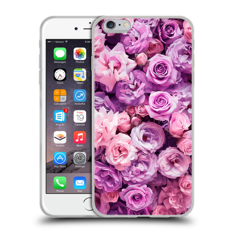 Силиконовый чехол на Iphone 6 Plus/6s Plus с принтом лавандовые розы Силиконовый чехол на Iphone 6 Plus/6s Plus с принтом лавандовые розы