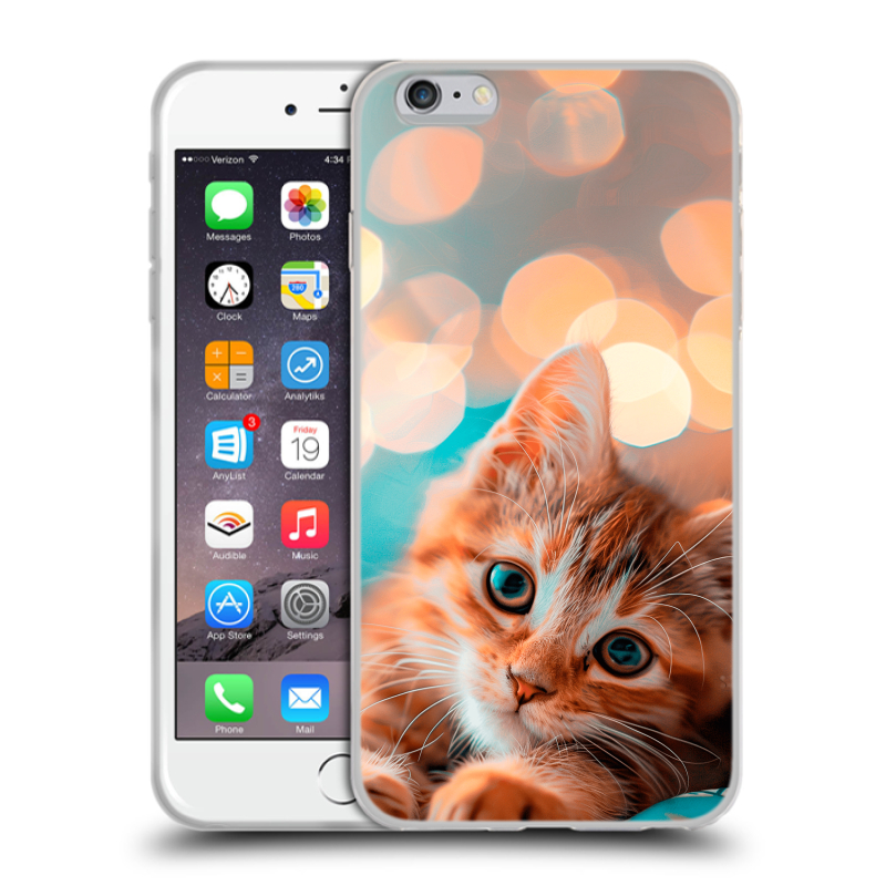 Пластиковый чехол на Iphone 6 Plus/6s Plus с принтом котик Пластиковый чехол на Iphone 6 Plus/6s Plus с принтом котик