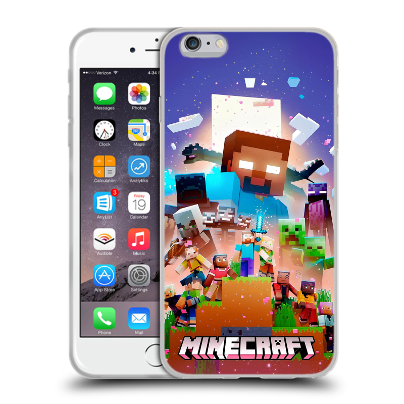 Пластиковый чехол на Iphone 6 Plus/6s Plus с принтом Майнкрафт Minecraft Пластиковый чехол на Iphone 6 Plus/6s Plus с принтом Майнкрафт Minecraft