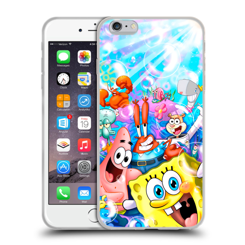 Силиконовый чехол на Iphone 6 Plus/6s Plus с принтом спанчбоб спанч боб Силиконовый чехол на Iphone 6 Plus/6s Plus с принтом спанчбоб спанч боб