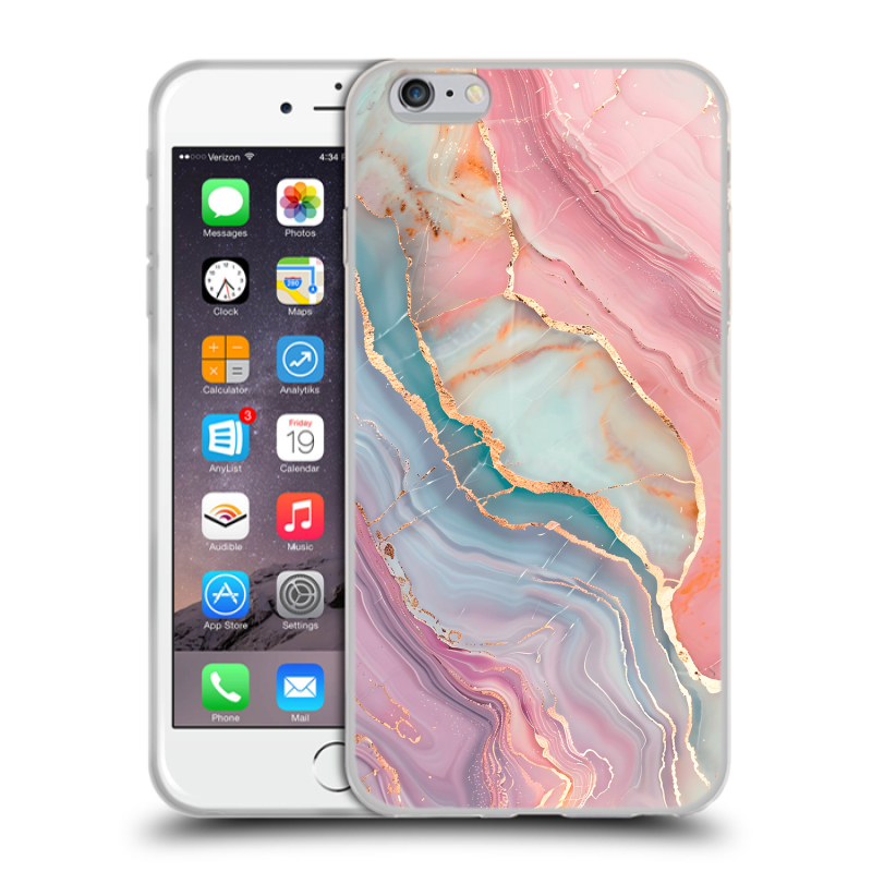 Силиконовый чехол на Iphone 6 Plus/6s Plus с принтом розовый мрамор Силиконовый чехол на Iphone 6 Plus/6s Plus с принтом розовый мрамор