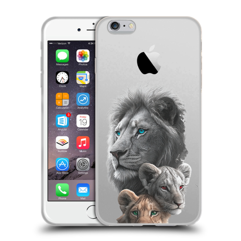 Пластиковый чехол на Iphone 6 Plus/6s Plus с принтом Львы Пластиковый чехол на Iphone 6 Plus/6s Plus с принтом Львы