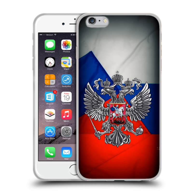 Силиконовый чехол на Iphone 6 Plus/6s Plus с принтом Флаг России Силиконовый чехол на Iphone 6 Plus/6s Plus с принтом Флаг России