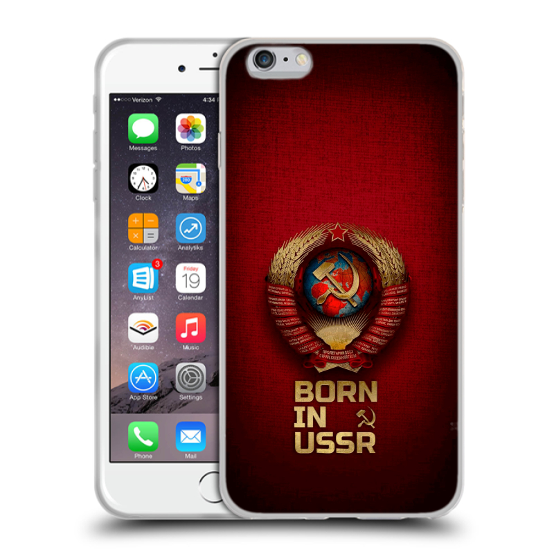 Пластиковый чехол на Iphone 6 Plus/6s Plus с принтом Флаг Герб СССР Пластиковый чехол на Iphone 6 Plus/6s Plus с принтом Флаг Герб СССР